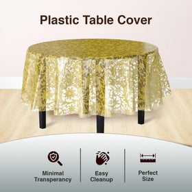 Exquisite lace round tablecloth 84 inches with floral pattern close-up.