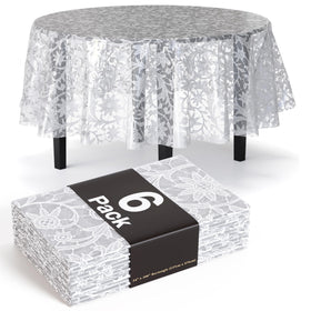 Exquisite lace round tablecloth 84-inch clear cover for elegant events