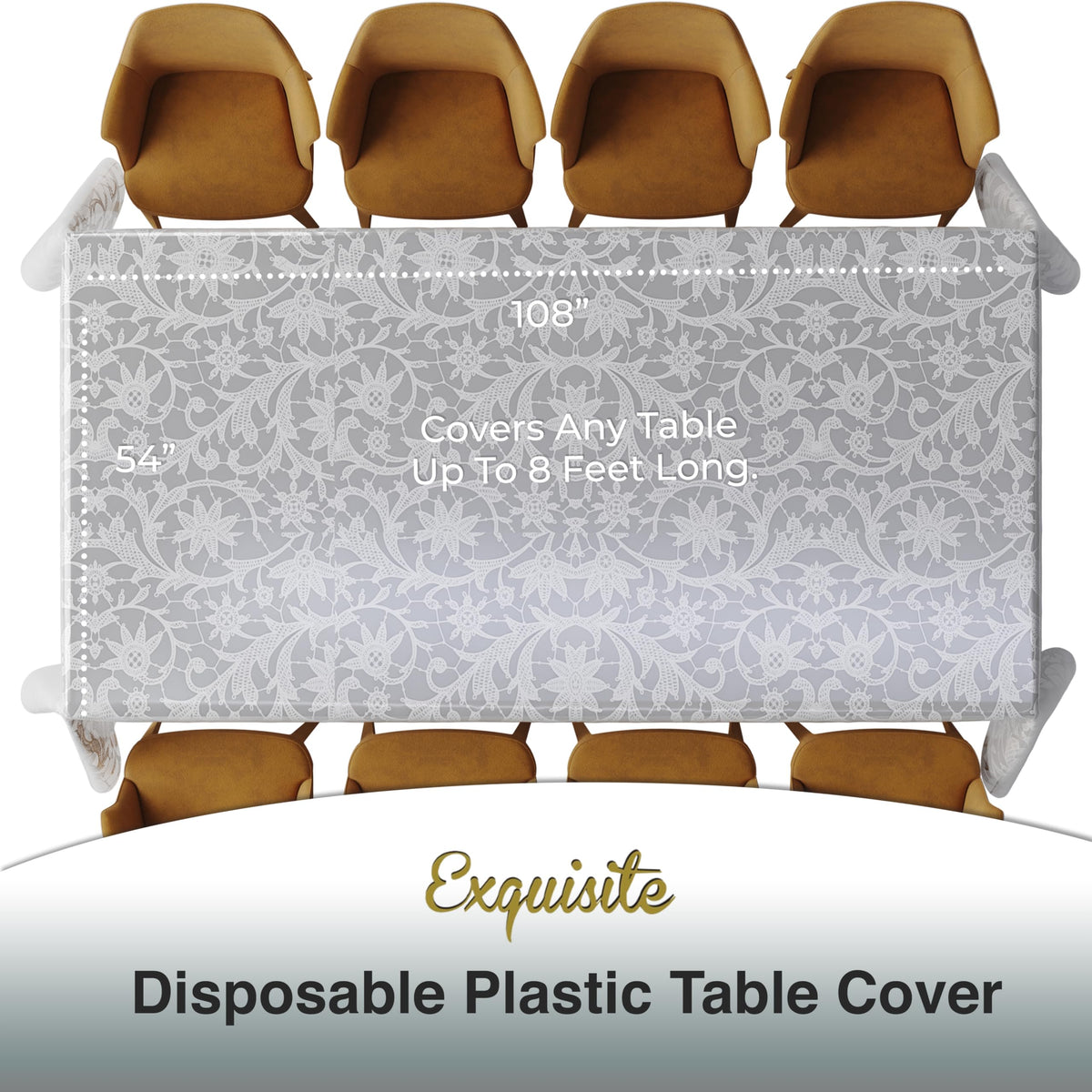 Exquisite Lace Table Cloth folded pack demonstrates disposable convenience.
