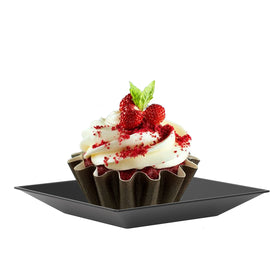 Exquisite mini plates, 2.95 inch size, ideal for bite-sized hors d'oeuvres.