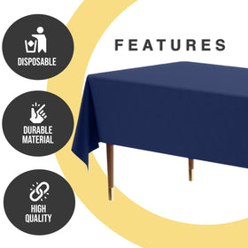 Exquisite outdoor navy blue rectangle tablecloth 54x108 for al fresco events.