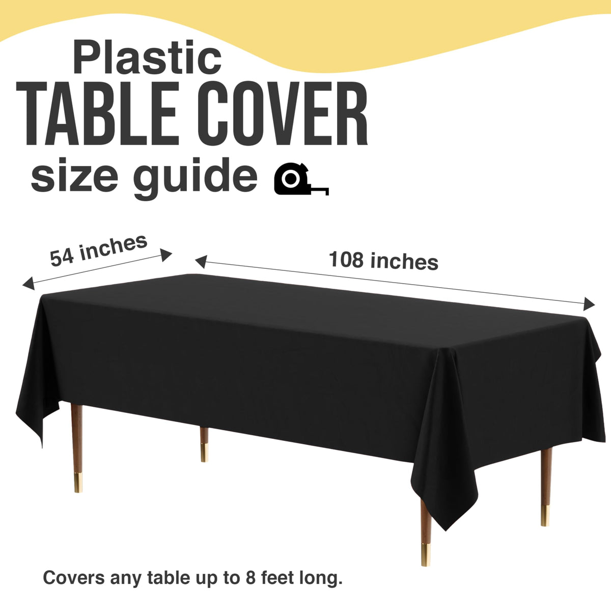 Exquisite party table setup with 54x108 inch cover