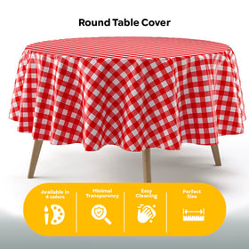 Exquisite disposable table cover simplifies cleanup after events.