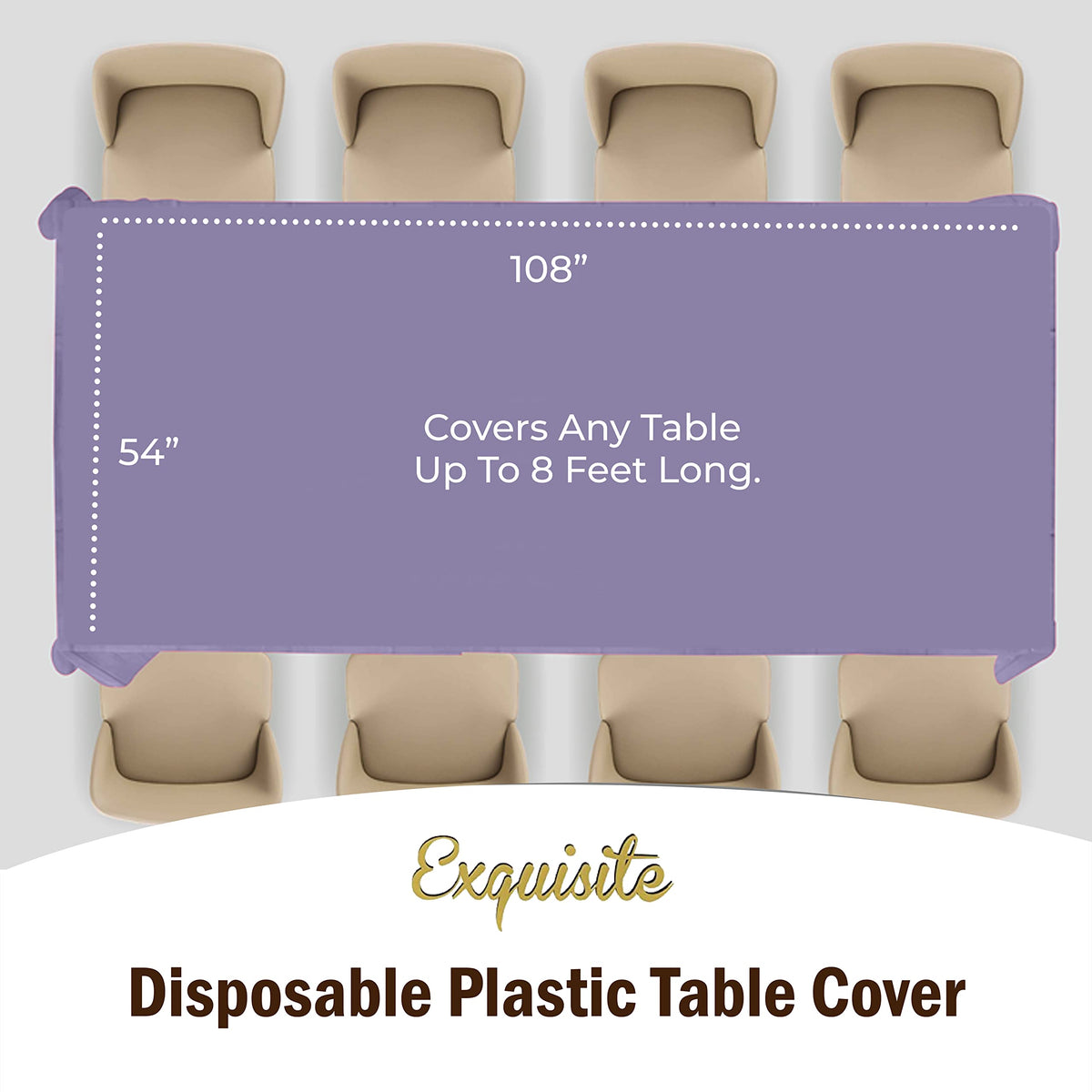 Exquisite plastic tablecloth pack in lavender for quick decor