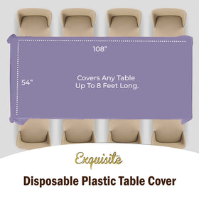 Exquisite plastic tablecloth pack in lavender for quick decor