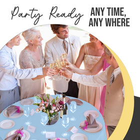 Exquisite premium light blue plastic tablecloth ideal for weddings and holidays.