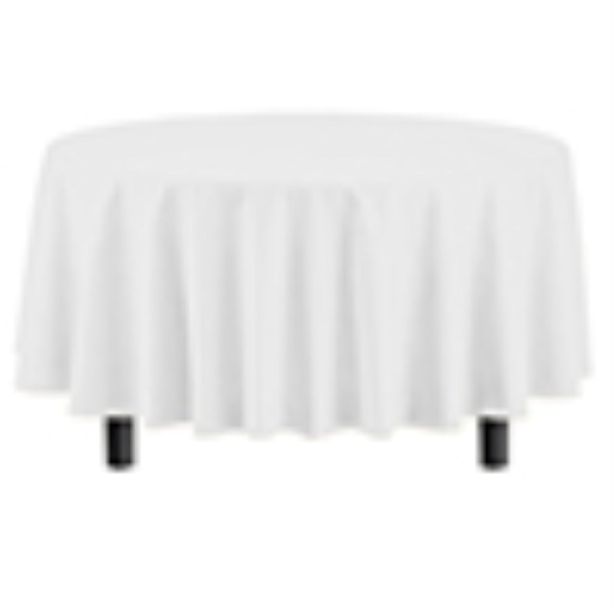 Exquisite 84-inch round tablecloth set up for celebrations on round tables.