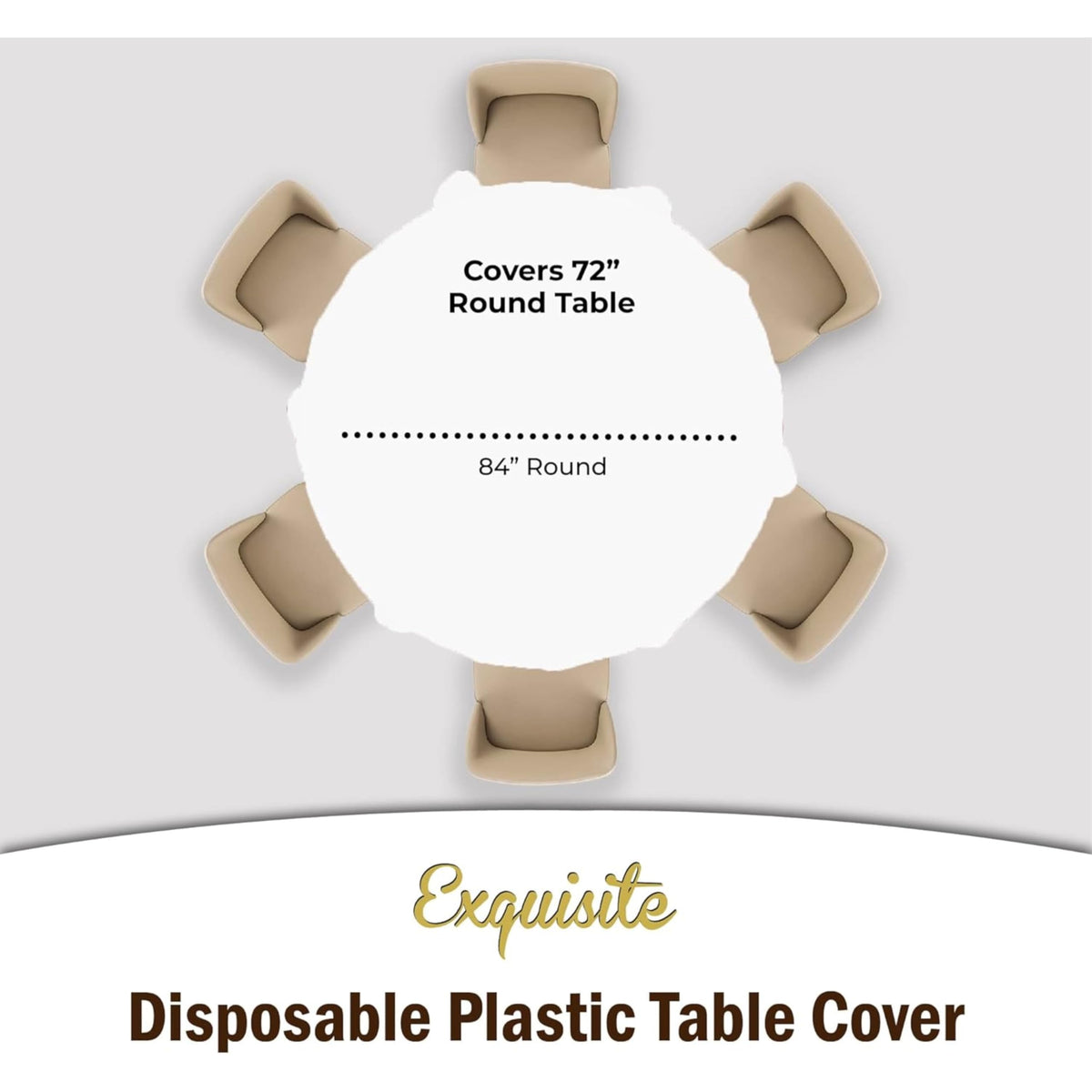 Exquisite white tablecloth guards tabletops and simplifies post-meal cleanup.