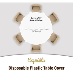 Exquisite white tablecloth guards tabletops and simplifies post-meal cleanup.