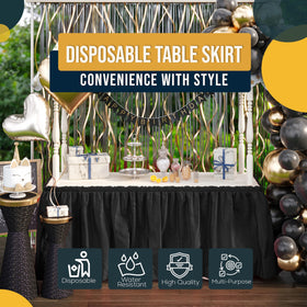 Exquisite black skirts elevate birthday party aesthetics and setup