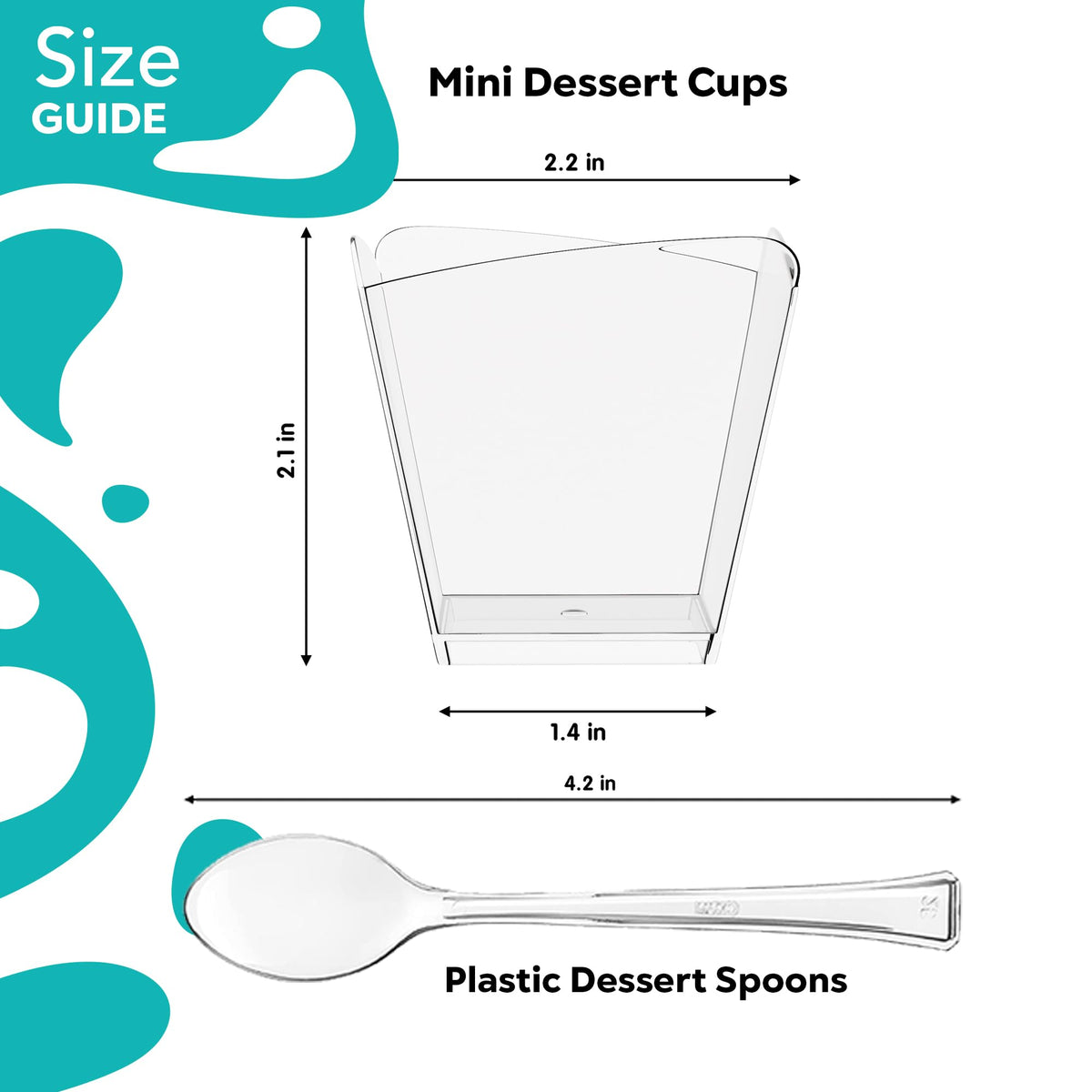 Exquisite square clear dessert cups showcase desserts beautifully at events