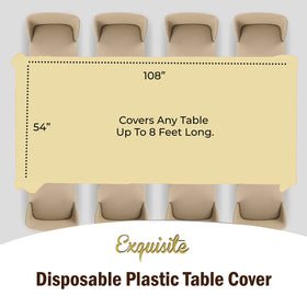 Exquisite table cover spread on dining table for celebrations.