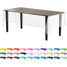 Exquisite tablecloth 12-pack clear packaging shows easy setup and quick cleanup.