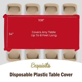 Exquisite 12-pack red tablecloth 54x108 rectangle for gatherings.