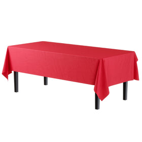 Exquisite tablecloth red rectangle for disposable party cleanup.