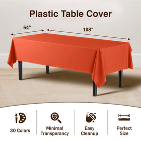 Exquisite orange rectangle tablecloth on dining table for gatherings.
