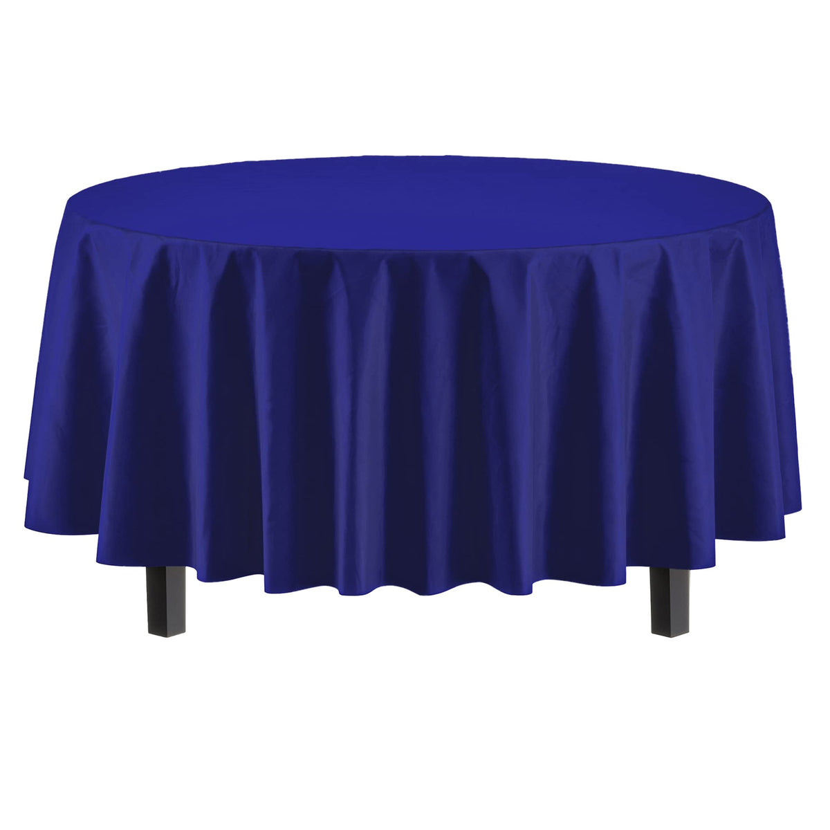 Exquisite 12-pack navy round tablecloths for easy hosting