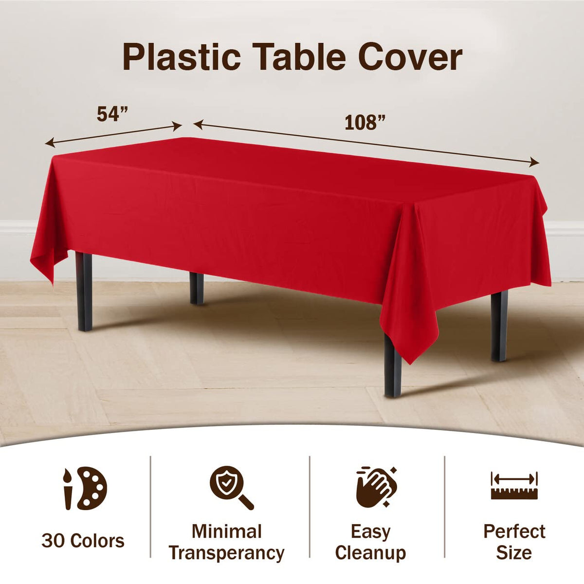 Exquisite tablecloth waterproof red rectangle keeps spills contained.