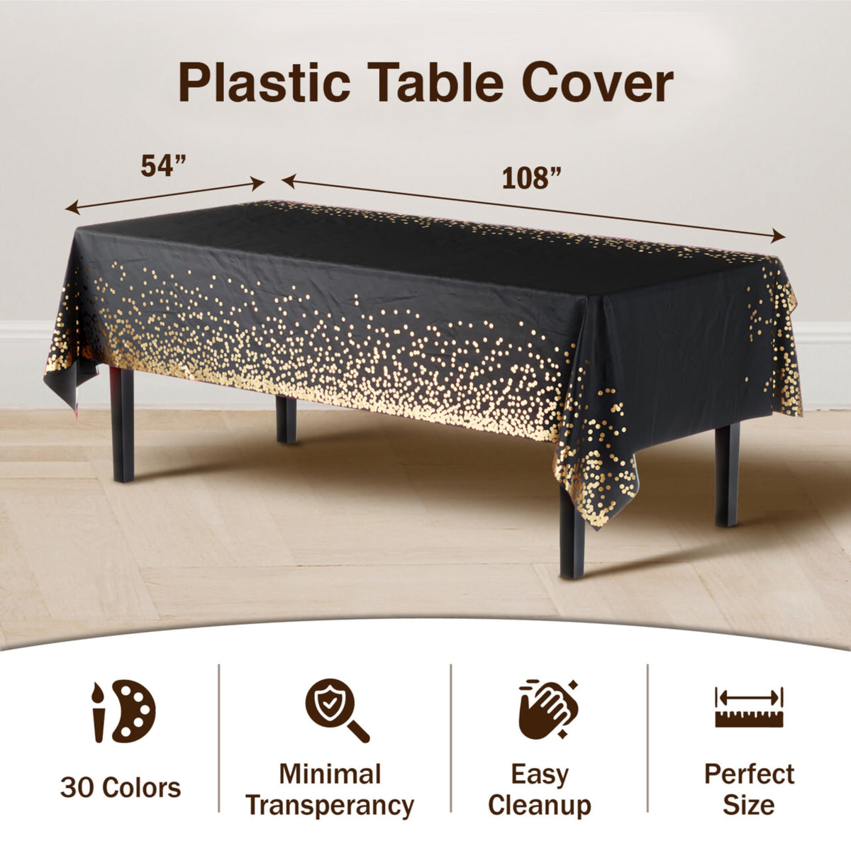 Exquisite tablecloth enhances wedding or dinner decor with a chic motif.