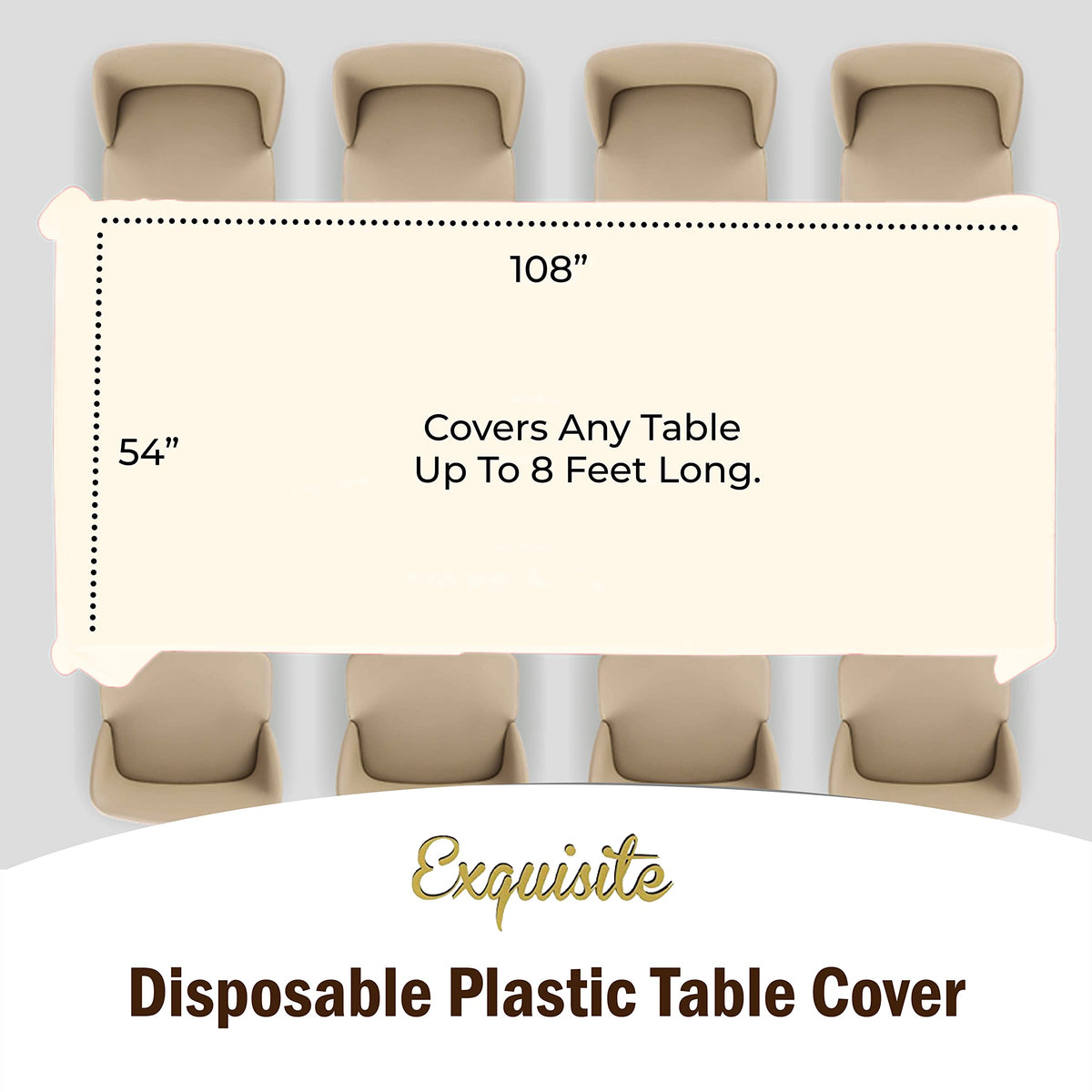 Exquisite waterproof ivory tablecloth used at a buffet station