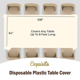Exquisite waterproof ivory tablecloth used at a buffet station