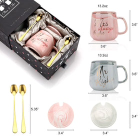 EXREIZST Mrs Always Right mug pink paired with Mr Right for playful mornings