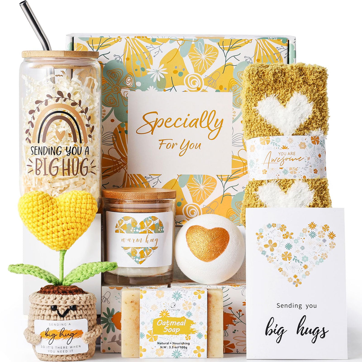 EXTALOW Hug from Me to You glass cup for relaxing tea moments
