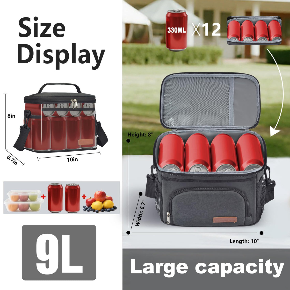 ExtraCharm adjustable shoulder strap facilitates comfortable carrying.