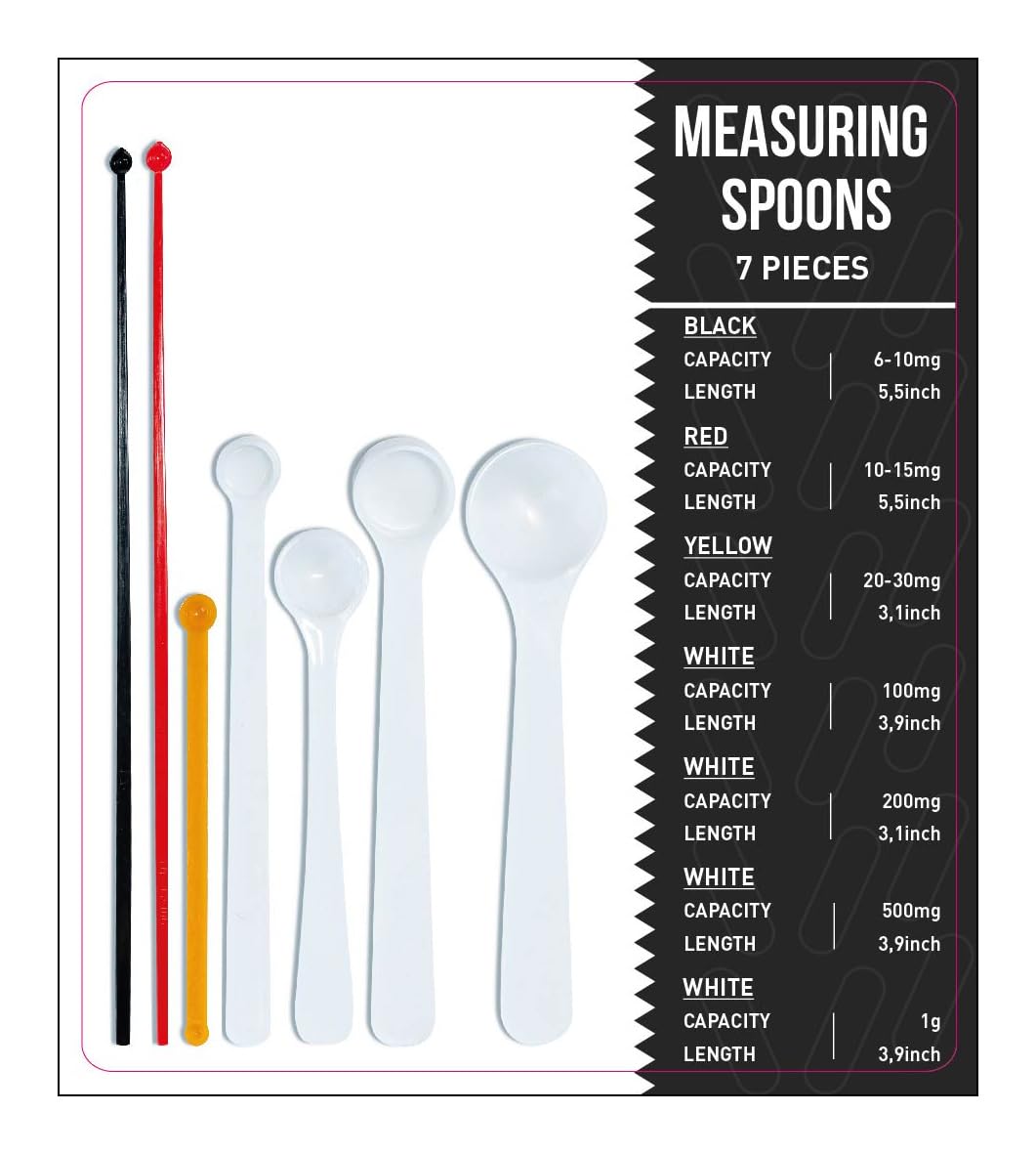 Extrakt Manufaktur Hamburg dosing spoon 6-10 mg for precise micro-dosing of powders.