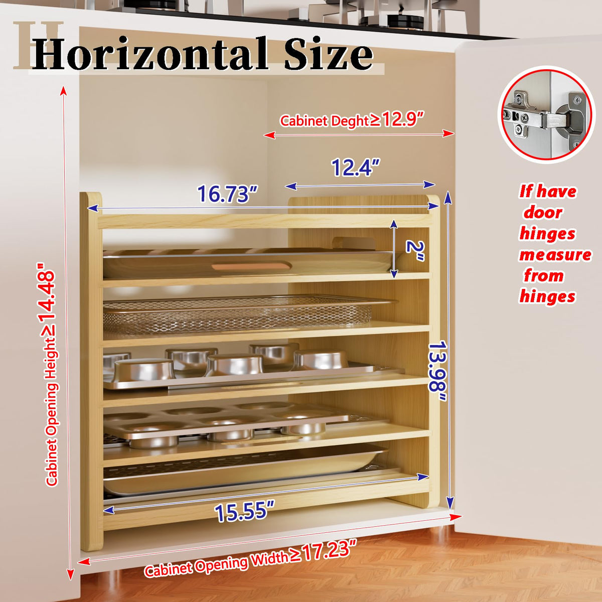 Exttlliy adjustable spacing shows 2-inch shelves for versatile storage.