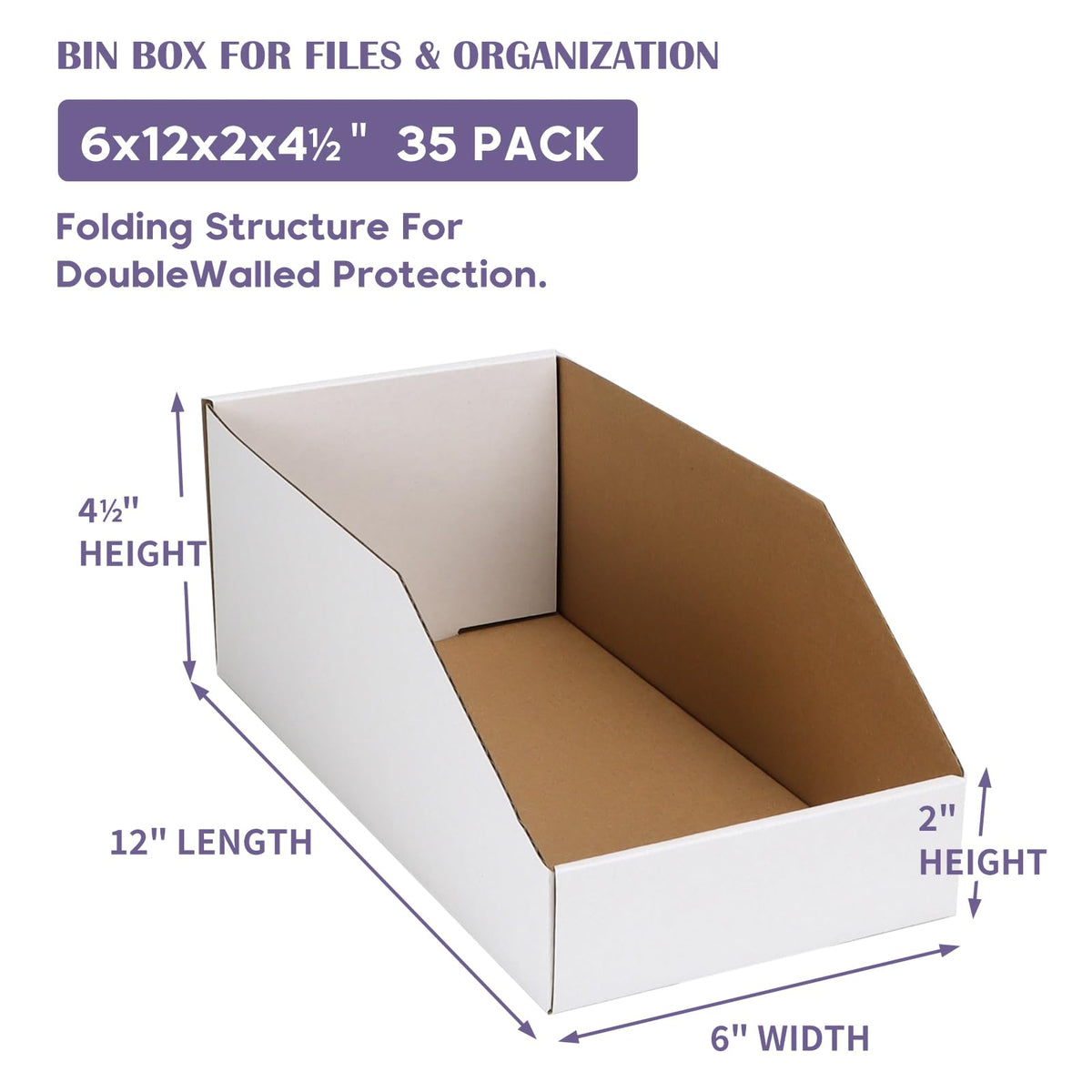 EXYGLO bin front label area enables quick item searches.