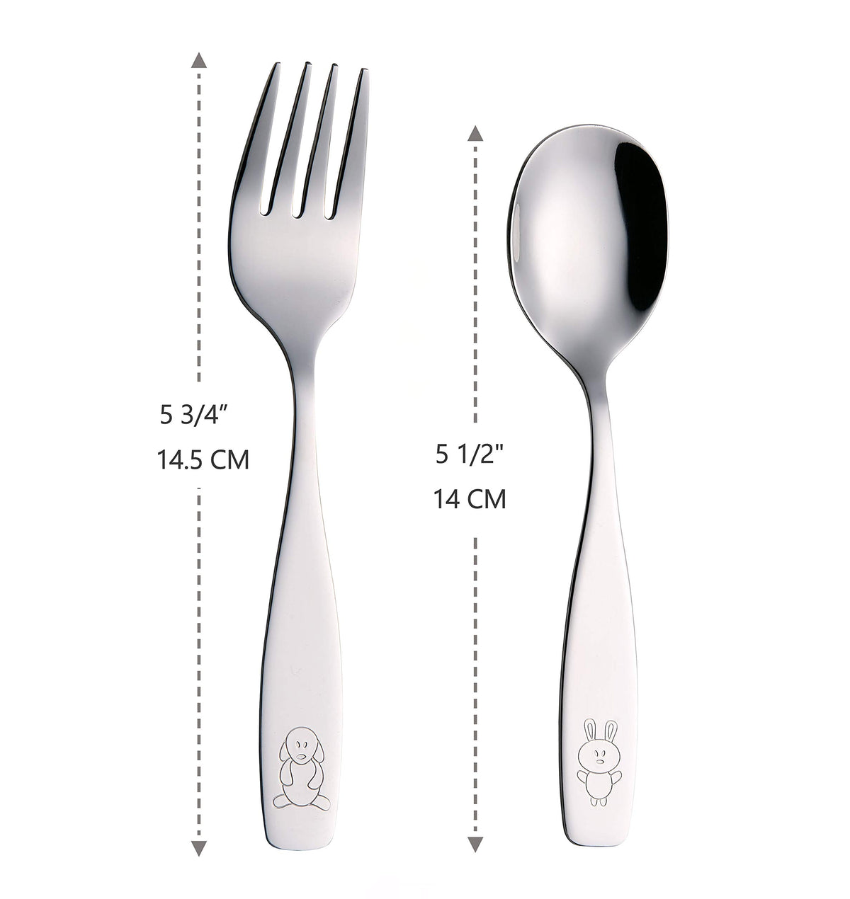 Exzact ANNOVA Kids silverware spoons designed for comfortable toddler dining.