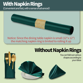 Eychei gold napkin rings highlight upscale dining on a clean white surface.