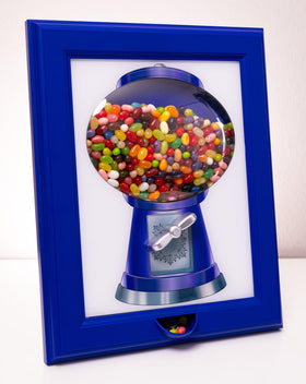 Eye Candy Frame 3D globe artwork attracts attention while displaying treats.