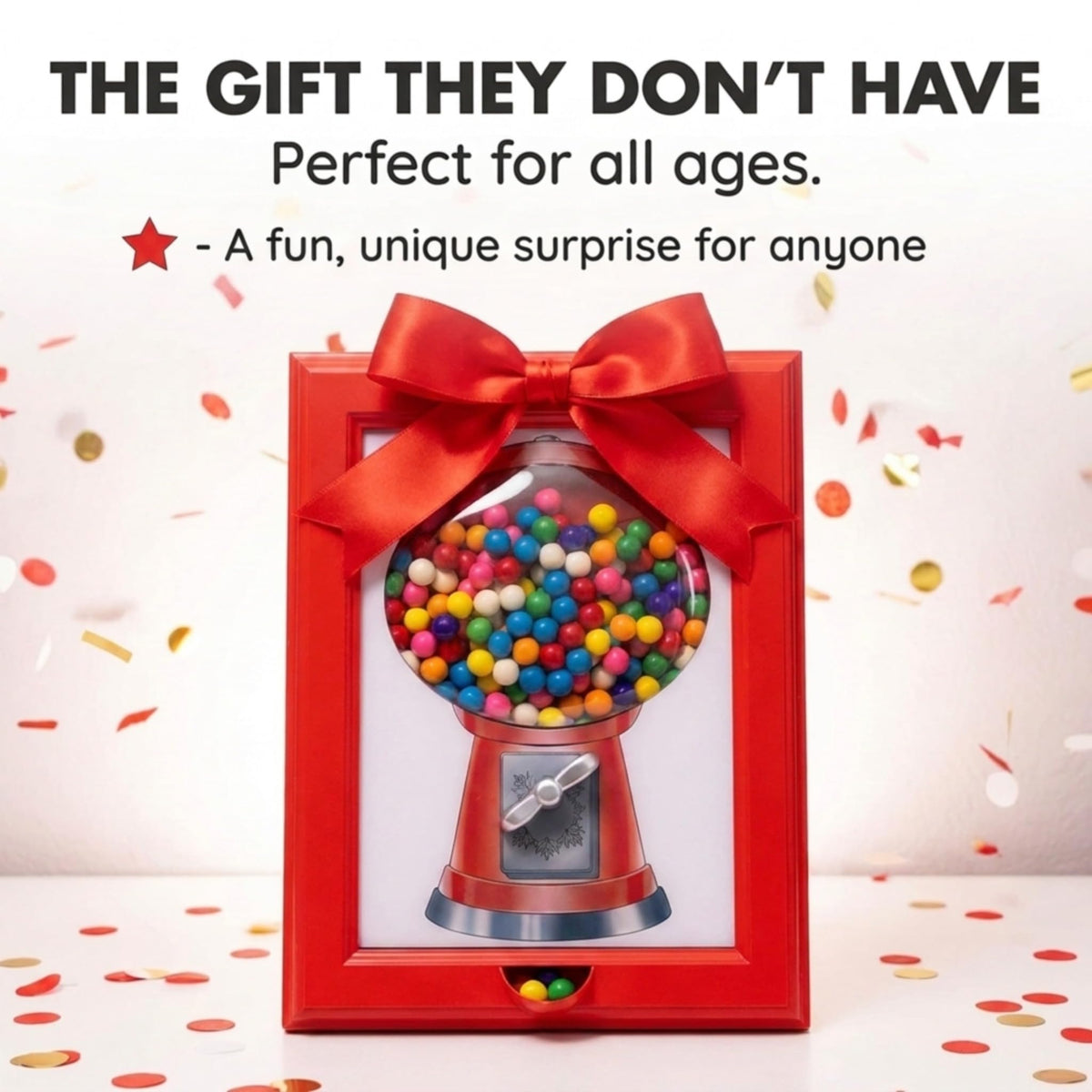 Eye Candy Frame built-in stand for table or shelf display of treats
