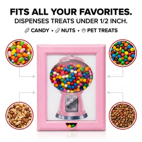 Eye Candy Frame on table shows ready-to-dispense treats within reach.
