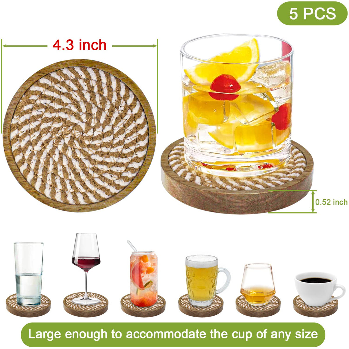 Eykao rustic-handcrafted coasters; versatile home decor for bars and tables
