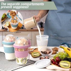 EYNEL two-compartment design interior view showing separate milk and cereals.