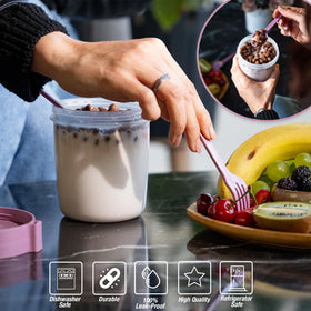Eynell leak-proof durable plastic cup for fridge or freezer storage