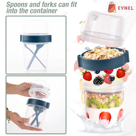 Eynell on-the-go breakfast containers fit in a bag for busy mornings