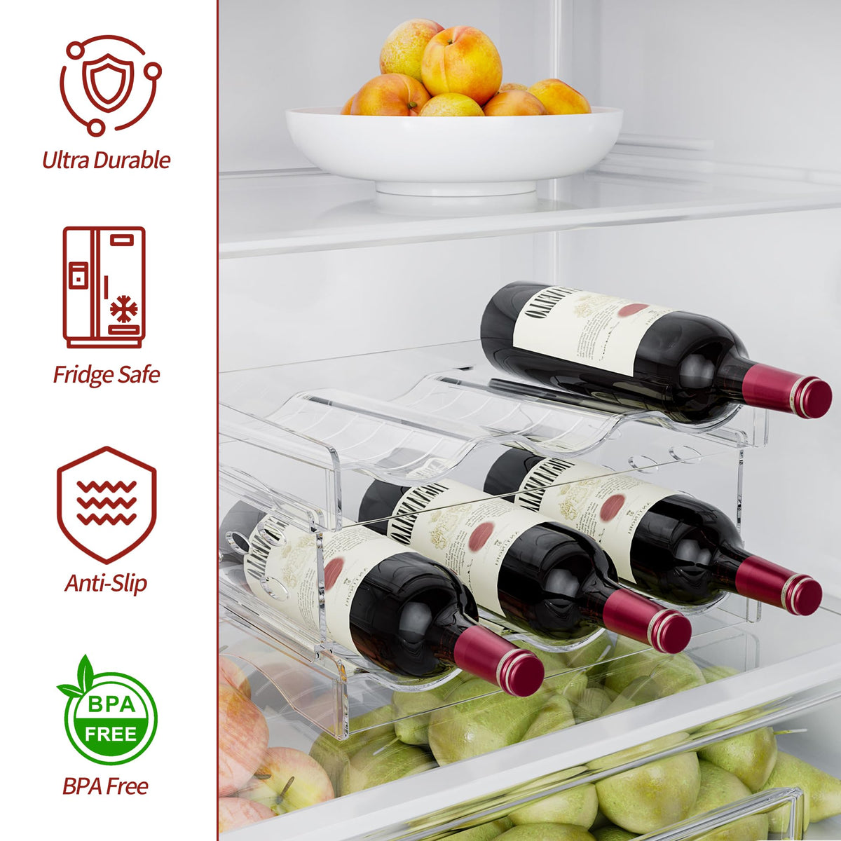EZ COZY clear countertop design displays bottles stylishly and accessibly
