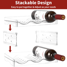 EZ COZY stackable wine rack in cabinet demonstrates compact storage
