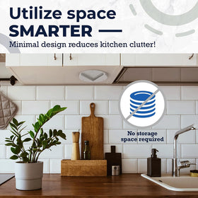 EZ Off includes adhesive and screws for stable under-cabinet installation.