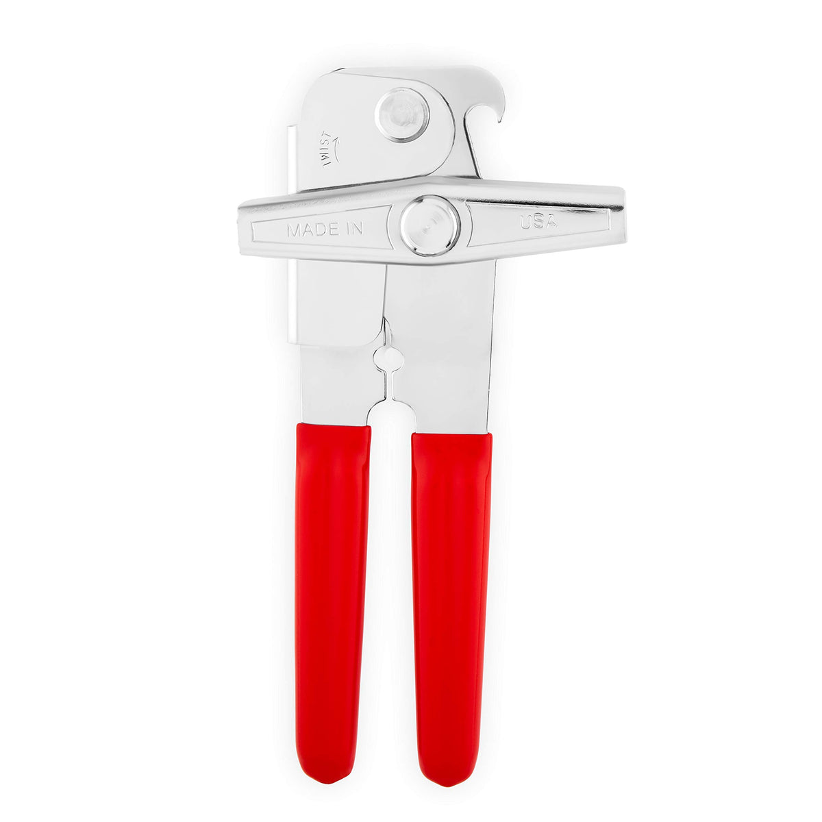 EZ PICK UP EZ-DUZ-IT deluxe can opener with red grips offering smooth, safe can opening