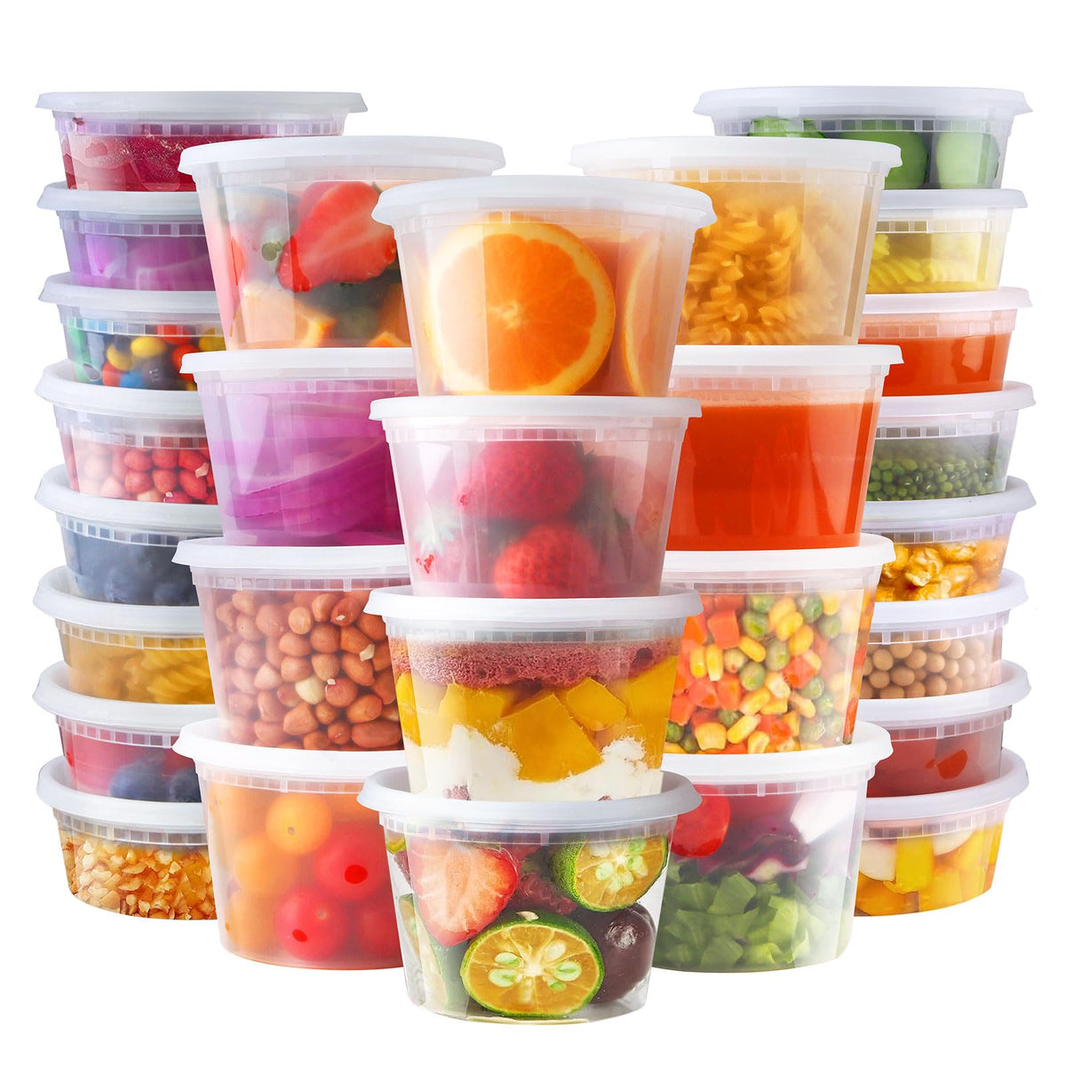 Ezalia deli containers 16oz pint clear ideal for portion-controlled meals.