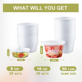 Ezalia deli containers 8oz clear perfect for snacks and sides.