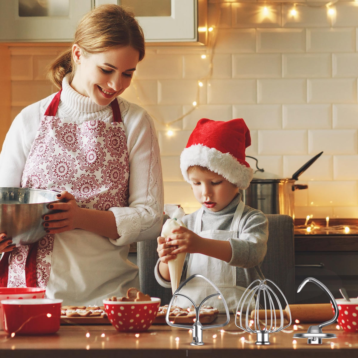 Dishwasher-safe Ezato attachments for quick cleanup after baking.