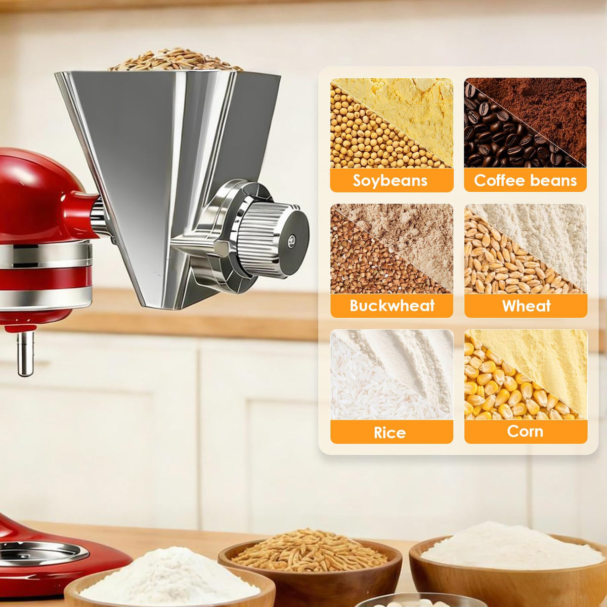 Ezato grain mill handles coffee beans for a fragrant morning brew.