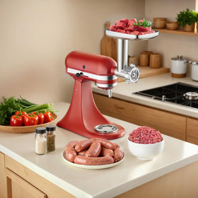 Ezato attachment attached to the KitchenAid power hub during use