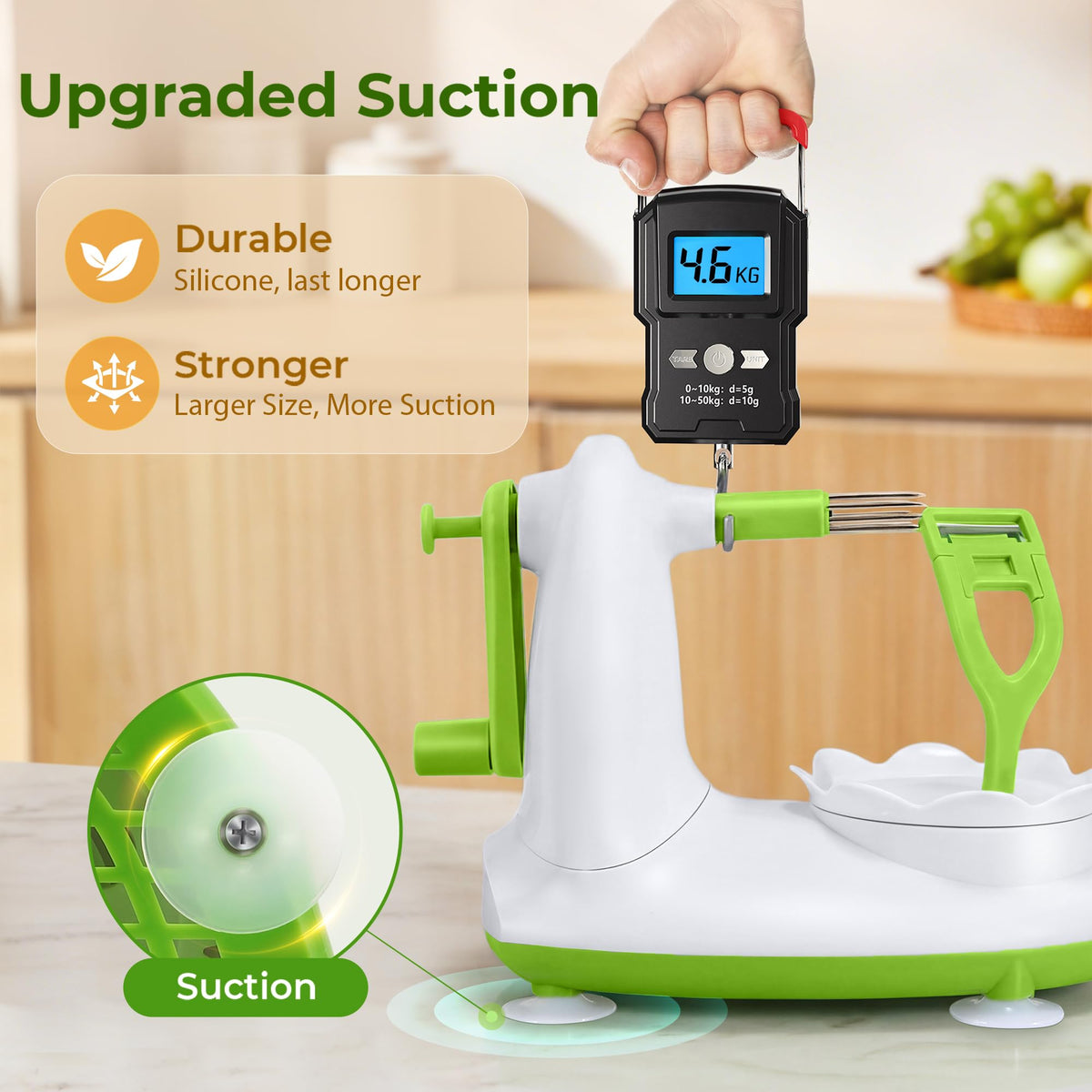 EZMO Apple Peeler comfort grip reduces hand fatigue during prep